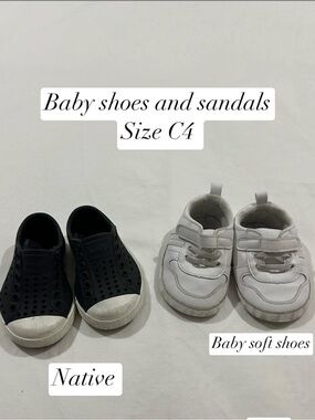 Native Black Slip-On & White Soft Baby Shoes